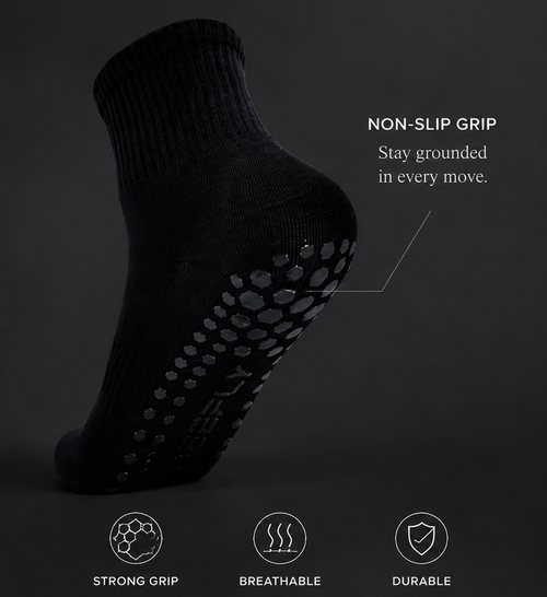 Unisex Black Grip Socks